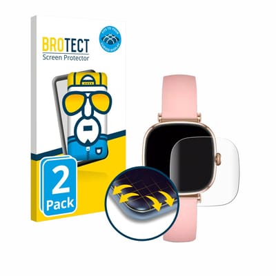 BROTECT - Screenprotector voor KSIX Iria Smartwatch 1.7" - Folie Beschermfolie transparant volledig dekking - 2 Stuks