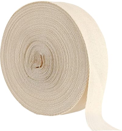 band biasband, 3,5 cm x 50 m / 1,37 inch x 164 voet visgraatpatroon, beige naadband, zoomband om te naaien, katoenen band, perfect voor het naaien en knutselen van naai-paspels en
