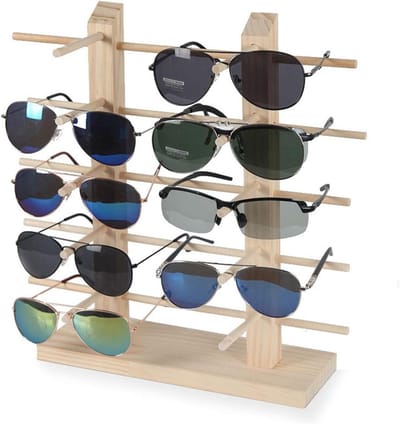 Brillen Display - Houten Rek - Collectie Presenteren - Multi Lagen Ontwerp - Dubbel 8 - Natuurlijk Hout