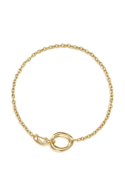 Bijoutheek Collier Organische Cirkel Voorsluiting Goudkleurig