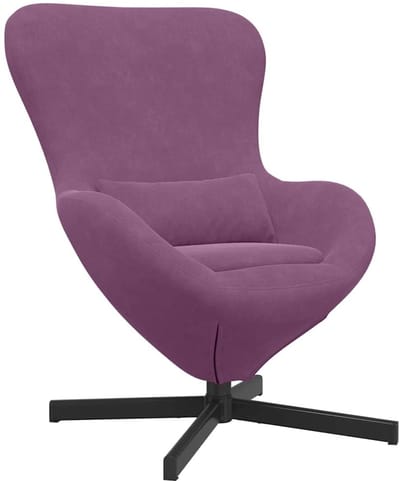 vidaXL - Eivormige - stoel - Paars - 63 - x - 73 - x - 90 - cm - Fluweel