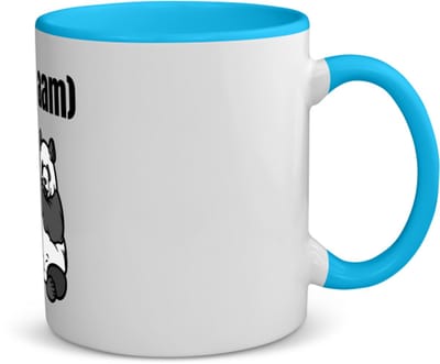Akyol - panda en bamboe met eigen naam koffiemok - theemok - blauw - Panda - panda liefhebbers - iemand die houdt van panda's - verjaardag - cadeau - kado - 350 ML inhoud