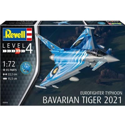 Revell Modelbouwpakket Militaire voertuigen - 03818 Eurofighter Typhoon - The Bavarian Tiger 2021 Plastic - 1:72 - Modelbouw