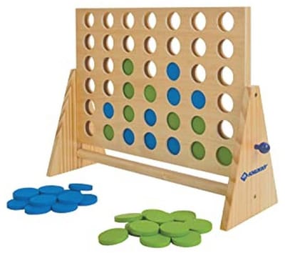 Schildkröt® XXL Vier wint strategiespel van duurzaam FSC-hout, vier in één rij voor kinderen en volwassenen, 2 spelers