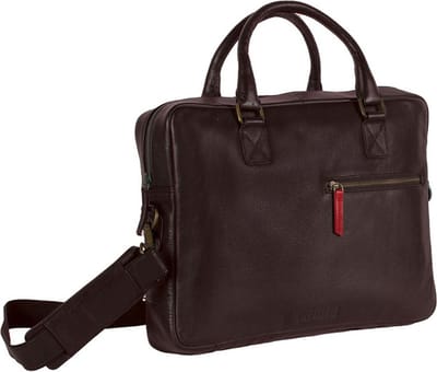 MUSTANG Leren Business tas Laptoptas met laptopvak Buxton Docubag Black Zwart