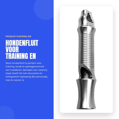 Dailygoods- Hondenfluit 120dB - Training/Recall - Lichtgewicht/Waterdicht - Roestvrij Staal - Duurzaam - Geschikt voor Outdoor Activiteiten - Fluitje