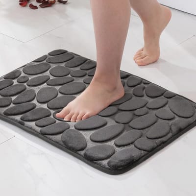 Droogloopmat Badmat Hydrofiel Traagschuim Antislip Zacht voor Badkamer Keuken 40x60 cm Donkergrijs