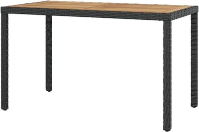 Tuin Eettafel - Buiten Tafel - Buiten Eten - Massief Acacia Hout - 123x60x74 cm - Zwart Bruin