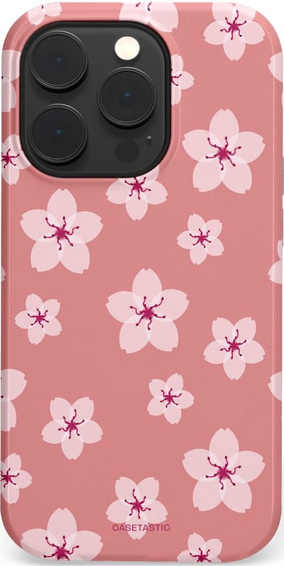 Casetastic Hoesje Geschikt voor Apple iPhone 14 Pro Magsafe - Stijlvolle Beschermende Duo-layer Case - Roze Sakura Bloesems Elegante Japan Rituals