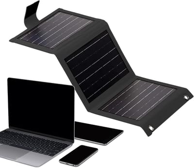 Zonnepaneel Telefoon Oplader - Zonne Charger - Buiten Opladen - Opvouwbaar Ontwerp - 10W Vermogen - Zwart