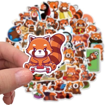 Go Go Gadget - 50 Stickers Mix Pack - Voor Fiets, Step, Laptop, Skateboard, Koffer, Helm, etc. - Bullet journal - Junk journal - Rode Panda