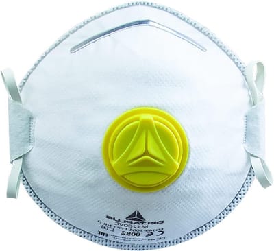 Wegwerp Ademhaler - Beschermend Masker - Stof Vrij Werken - Met Uitademventiel - One Size - Wit