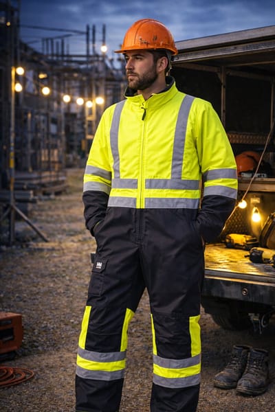 Werkoverall Helly Hansen Workwear – High Visibility Geel/Antraciet – Maat C62 – Reflecterend – Professionele Signalisatie Overall