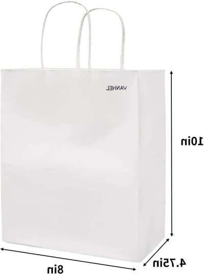 vanhel Witte geschenkzakken met handgrepen 8 x 4,25 x 10,5 cm, 50 stuks - middelgrote kraftpapieren zakken met handgrepen, bulk, papieren boodschappentassen, detailhandel, bruiloft, feestzakjes