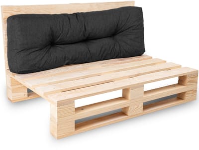 Bananair - Palletkussen - Tuinkussen voor Palletbank - Rugkussen - 120x40x15 cm - Zwarte