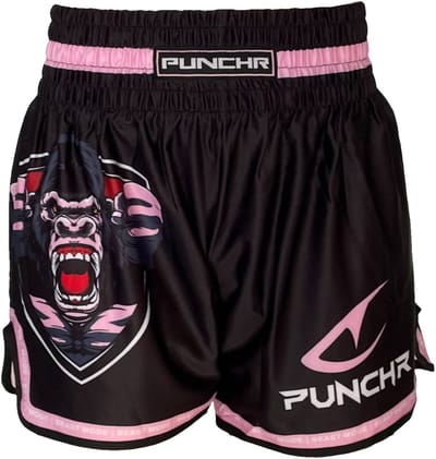 PunchR™ Beast Mode Muay Thai Fight Short Zwart Roze - XXS