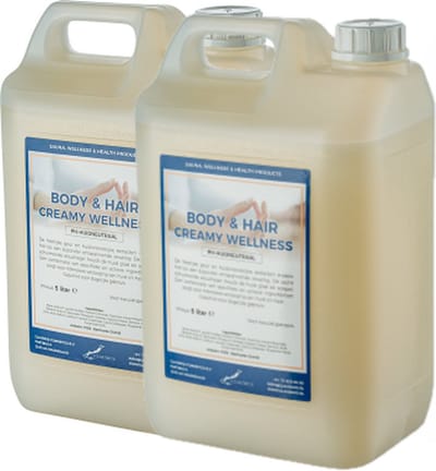 Body & hair Creamy Wellness - 5 liter - set van 2 stuks - 2 in 1 voor lichaam en haar.