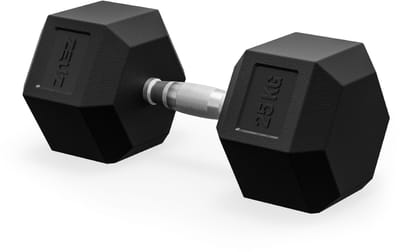 ZEUZ Hexa Dumbbell 1 Stuk 25 KG – Hexagon Gewichten – Krachttraining Dumbell geschikt voor CrossFit & Fitness