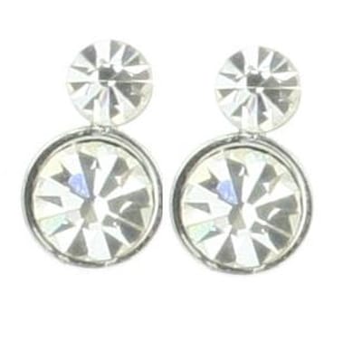 Behave Oorstekers dames zilver kleurige met kristal steentjes
