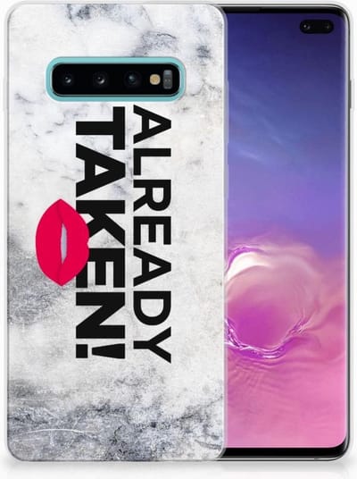Samsung Galaxy S10 Plus Siliconen hoesje met naam Already Taken White