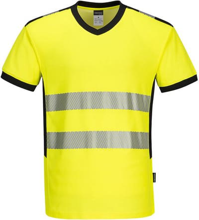 Portwest PW3 Hi-Vis T-shirt met V-hals PW310 - Geel/Zwart - L