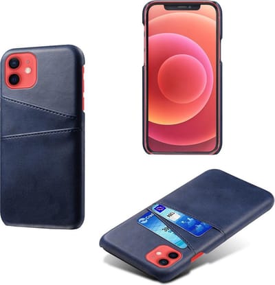 Backcover met Opbergvakjes + PMMA Screenprotector voor iPhone 12 Mini _ Blauw