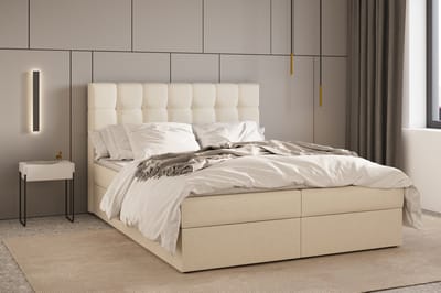 Boxspring Bed 05 - Luxe en Comfort - Inclusief Topmatras - Verkrijgbaar in Meerdere Maten - Boxspringbed 05 (Beige - Hugo 01, 180x200 cm)