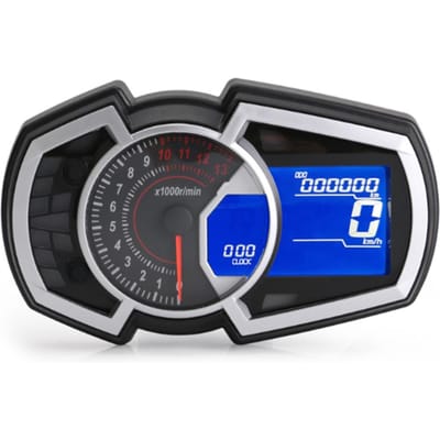 Compteurs de moto Odomètre Compteur de vitesse Tachymètre Compteur LCD Mécanique Universel pour 1 2 4 Cylindres blue