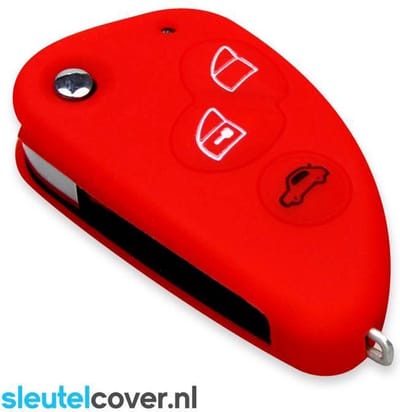 Autosleutel Hoesje geschikt voor Alfa Romeo - SleutelCover - Silicone Autosleutel Cover - Sleutelhoesje Rood