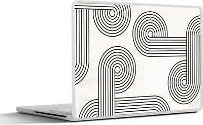 Laptop sticker - 11.6 inch - Kunst - Rond - Zwart - Wit - 30x21cm - Laptopstickers - Laptop skin - Cover