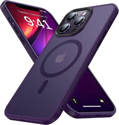 Hoesje Geschikt voor Apple iPhone 13 Pro - Compatibel met MagSafe - Matte Beschermhoes - Back Cover met Magneet - Geschikt voor Draadloos Opladen met Magnetische Ring - Paars