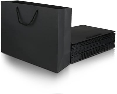 Dailygoods- Geschenkzakjes grote herbruikbare kraftpapieren zakken - 24 stuks - 40 x 12 x 28 cm - met handgrepen - kras- en scheurvast - milieuvriendelijk - Cadeauzakjes