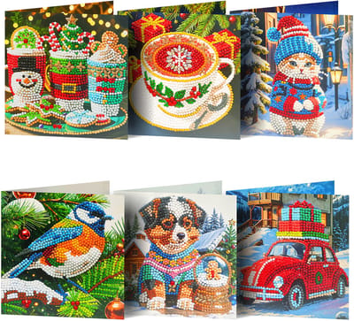Kaarten met muziek - 60 - Kerstkaarten - Diamond painting - compleet pakket - Diamond painting by Wietske