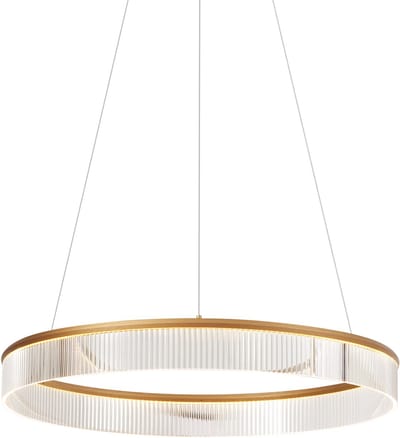 QAZQA anello chandelier - Moderne LED Hanglamp voor boven de eettafel | in eetkamer - 1 lichts - Ø 78 cm - Messing - Woonkamer | Slaapkamer | Keuken
