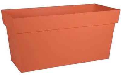 Bloempot Muret met waterreservoir en wielen - EDA - Toscane - 74 L - 79 x 35 x H.39 cm - Terracotta Oranje