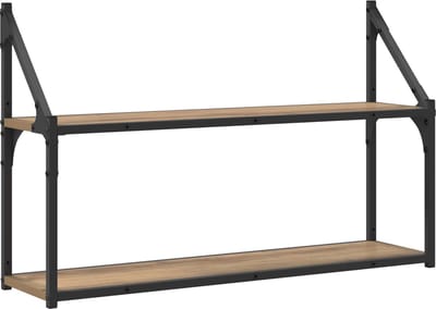 vidaXL - Wandplank - Muurmontage - Artisanaal - eiken - 80 - x - 21 - x - 51 - cm
