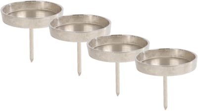 Dailygoods- Kaarsenpick - Set van 4 - 8 cm - Metalen Kaarsenhouder - Stompkaarsen - Kaarsenhouder voor Adventsdecoratie - Voldoet aan Europese Normen