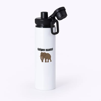 Hacebo® - olifant met eigen naam waterfles met draaidop zwart - Olifant - olifanten liefhebbers - iemand die houdt van olifanten - verjaardag - cadeau - kado - water fles - 850ML