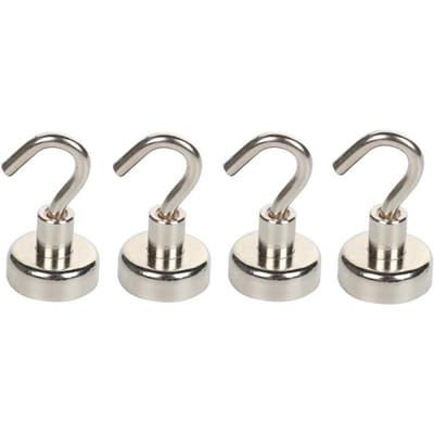 1-8 STUKS Sterke Neodymium Magnetische Haak Houdt Tot 12kg 5 Pond Diameter 20mm Magneten Snelhaak voor Thuis Keuken Werkplek Etc 16mm