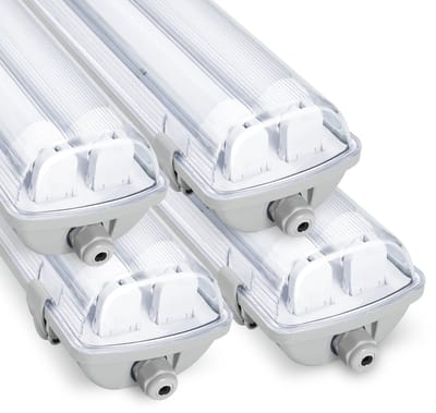LED TL Armatuur Dubbel T8/G13 IP65 Set van 4, 150 cm, 2 x 24W / 48W per stuk, 4000K Neutraal Wit, 4800 lm