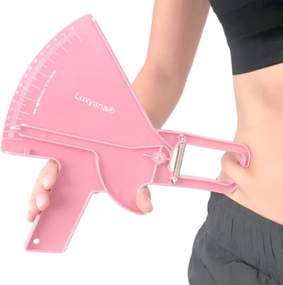 Luxyana® Huidplooimeter Pro - Roze - Vetpercentage Meter met Maat Tabellen - Vetmeter voor Man en Vrouw met Nederlandse Handleiding