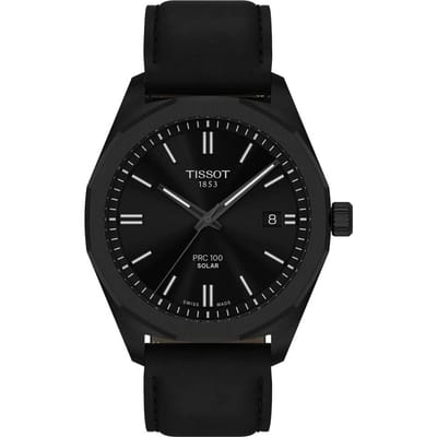 Tissot PRC100 Solar Kwarts Uurwerk 100M Waterbestendig Horloge Herenhorloges Zwart Staal T151.422.36.051.00 Regular Watch Box