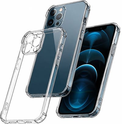 YSONIC Anti Shock Hoesje Geschikt voor Apple iPhone 12 Pro Transparant - Siliconen Shock Back Cover Case