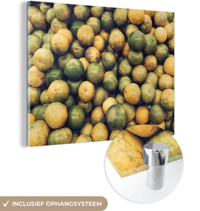 MuchoWow® Glasschilderij 160x120 cm - Schilderij acrylglas - Fruit - Zomer - Vrucht - Foto op glas - Schilderijen