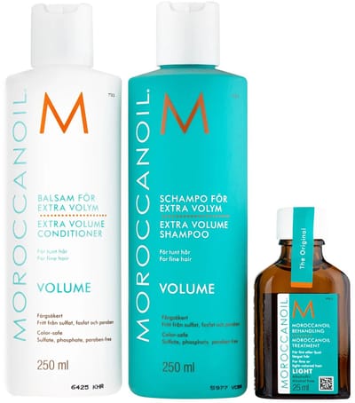 MOROCCANOIL Extra Volume TRIO! Shampoo 250ml, Conditioner 250ml, Light Oil Trea 25ml