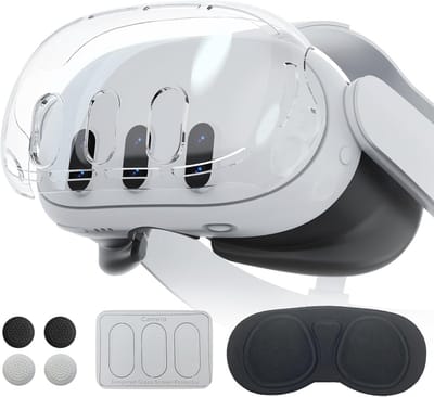 VR Accessoires Set voor Oculus Quest 3 - Transparante Shell, Lensbescherming en Joystick Doppen