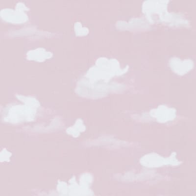 Dutch Wallcoverings papierbehang wolken - roze/wit
