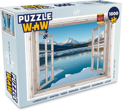 Puzzel Landschap - Winter - Meer - Bergen - Uitzicht - Doorkijk - Licht - Legpuzzel - Puzzel 1000 stukjes volwassenen