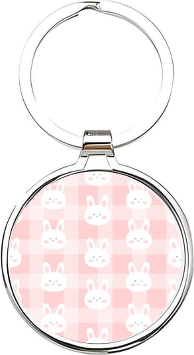 Akyol - Konijnen Sleutelhanger - konijn - dierenliefhebbers - Bunny - pasen - konijntje - boerderijdier - knaagdier - hamster - paasdagen - dieren sleutelhanger - wit konijntje - cadeau voor een dierenliefhebber - 4 x 7,5 CM