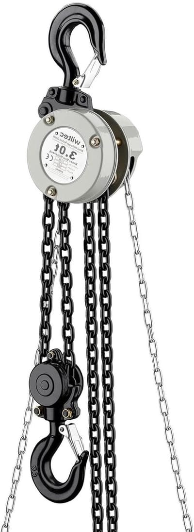 Handkettingtakel - Hefwerktuig Takel - Zware Lasten Hefben - Compact Zwaar Gebruik - 3 ton 3 m - Grijs